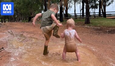Children across SA jump for joy as they soak up best rain in years