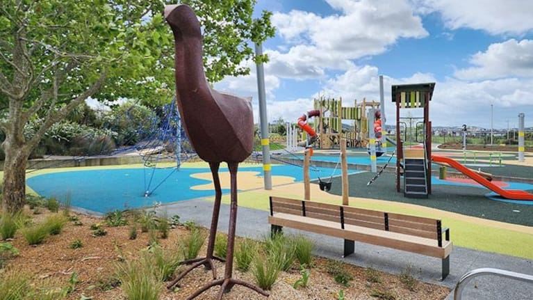  Barry Curtis Park in Flat Bush, a major public space in South Auckland named after former Manukau City mayor Sir Barry Curtis.