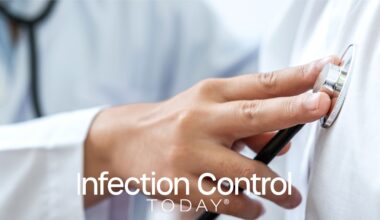 Stylized hands colored purple with pathogens on them.   (Cover image by Chrissy Bolton/MJH Life Sciences using AI)