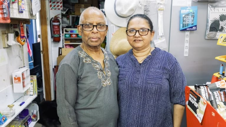 Bharat Patel and his wife have run Domain Dairy in Blockhouse Bay for about 20 years. Photo: RNZ / Yiting Lin
