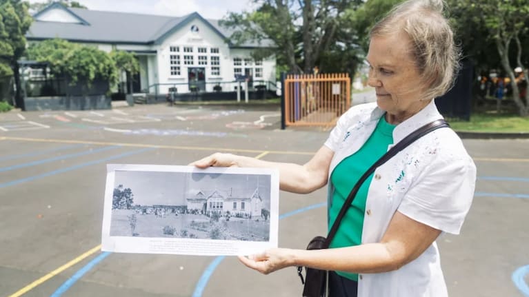 Blockhouse Bay Primary School was originally built in 1909. Although later relocated and modified, the original rooms are still in use today. Photo: RNZ / Yiting Lin
