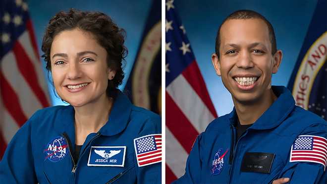NASA astronauts Jessica Meir and Chris Williams
