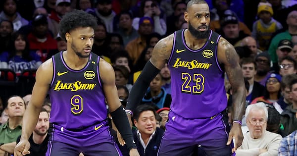 LeBron passes to Bronny for 3-pointer, NBA's first father-son assist