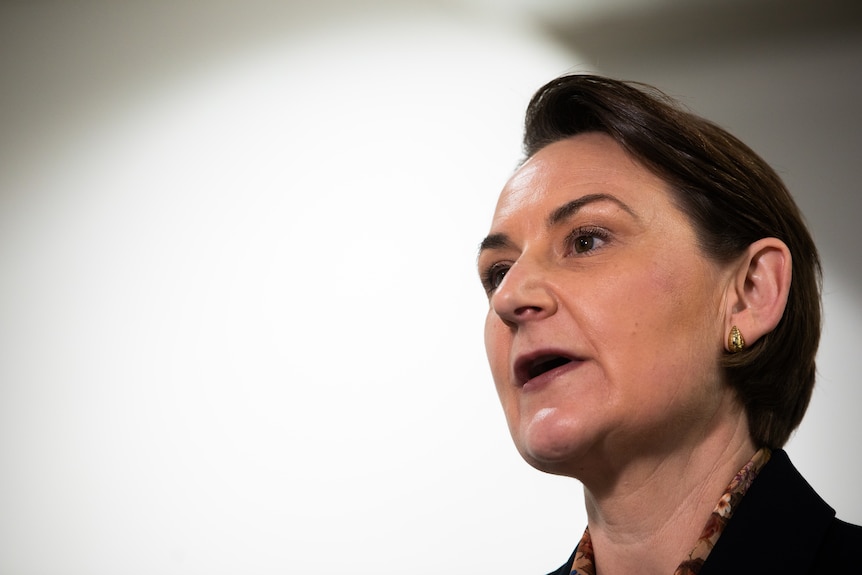 A close up of Amber-Jade Sanderson speaking.