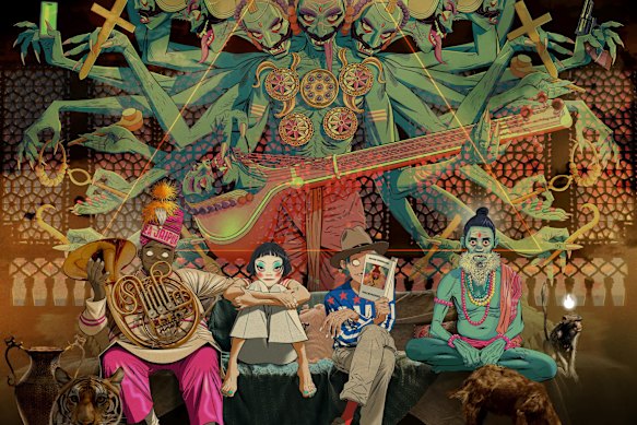 Damon Albarn and Jamie Hewlett recorded the new Gorillaz album while travelling In India.