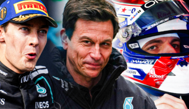 Russell, Verstappen, Wolff, socials