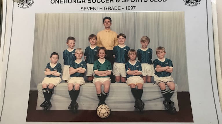 Chris Wood, front row, far right. 