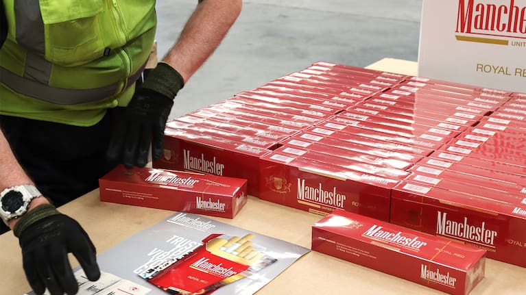 Cigarettes seized by Customs officers at the border.