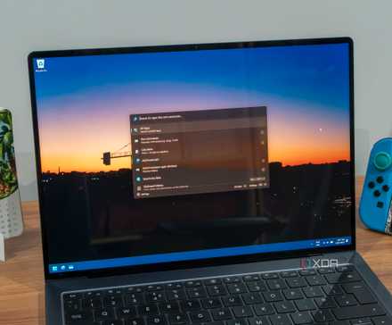 A laptop running Command Palette on Windows 11