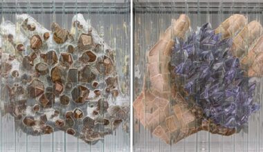 anamorphic installation by thomas medicus rotates into four shifting images