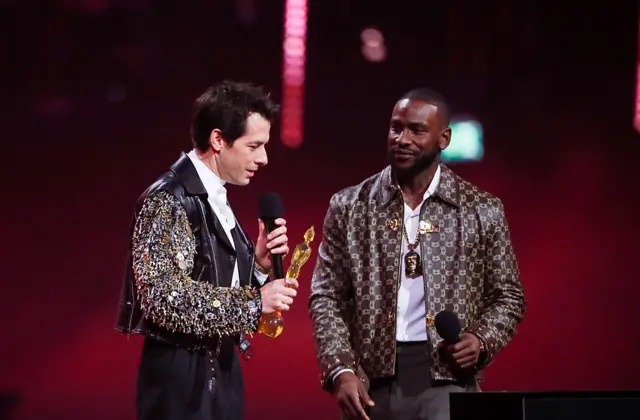 Mark Ronson and Skepta present The BRIT Awards 2026 at Co-op Live on February 28, 2026 in Manchester, England.