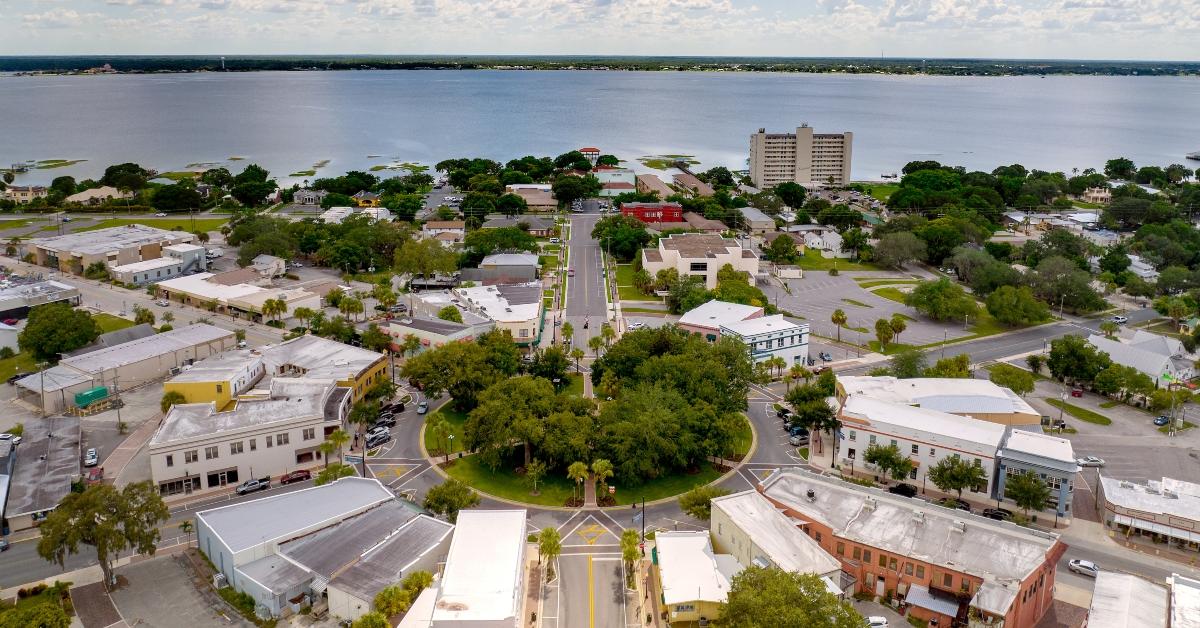 Aerial view of downtown Sebring Florida