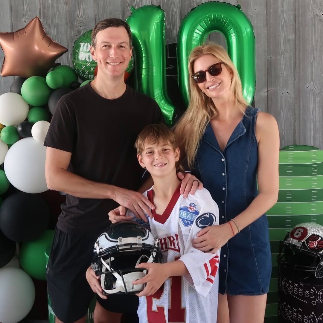 Ivanka opted for a denim short dress for the sporty birthday celebration