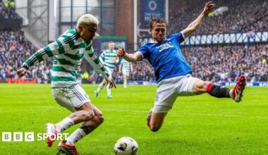 Celtic's Julian Araujo and Rangers' Tuur Rommens