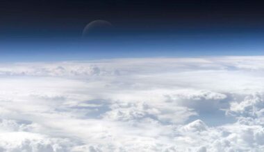 View of Earth’s cloud-covered atmosphere from space, illustrating research on how the planet could one day lose its oxygen-rich air