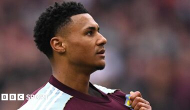 Ollie Watkins celebrates scoring for Aston Villa