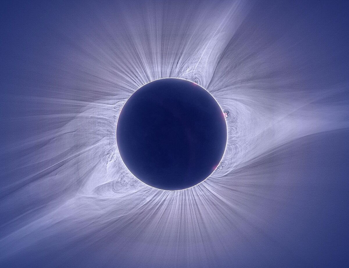 Image of the 2024 total solar eclipse, showing the Sun's corona. Credit: NASA/eclipsemegamovie.com