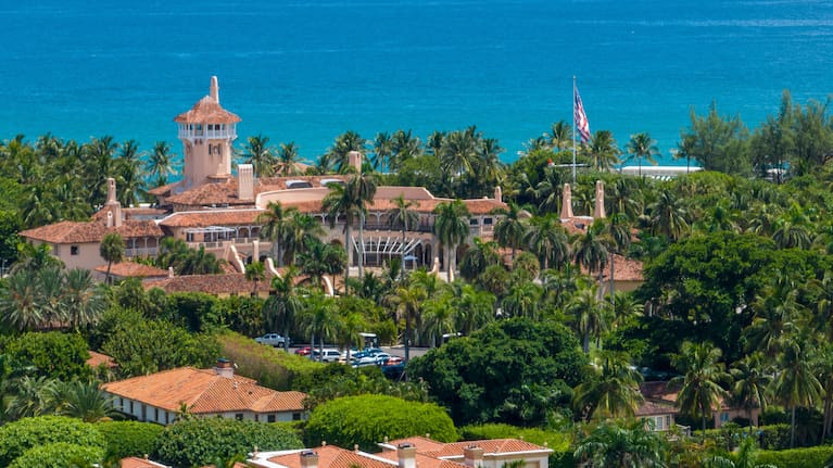 An aerial view of President Donald Trump's Mar-a-Lago club in Palm Beach, Florida. 