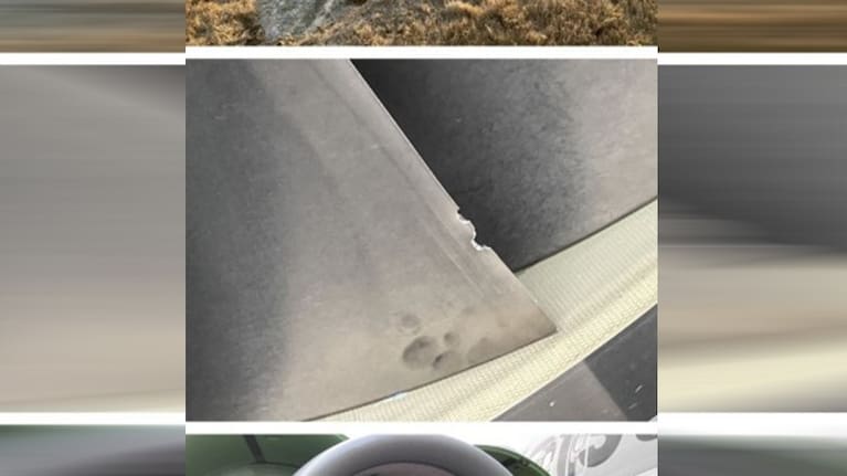 Engine damage from the sign impact.