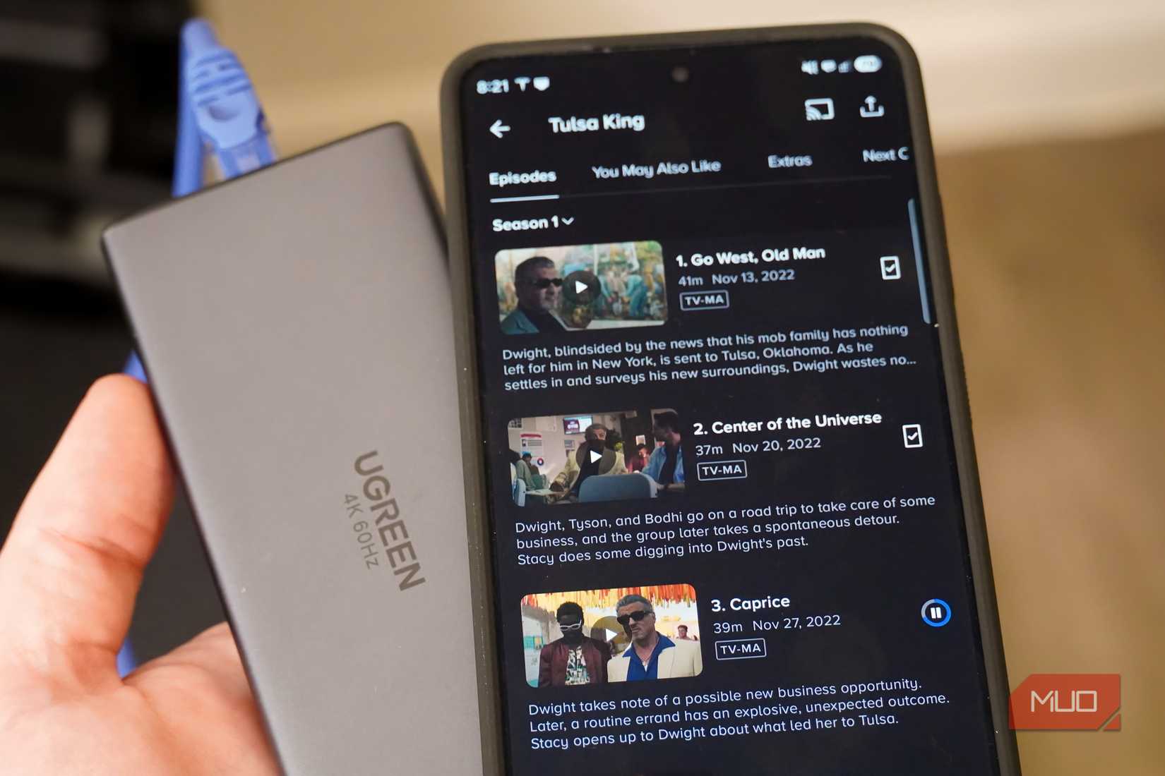 Downloading episodes of a TV show over Ethernet.