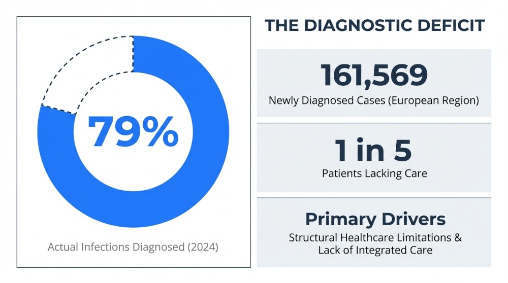 Only 79% of estimated tuberculosis infections in the European region were diagnosed in 2024, leaving one in five patients without crucial care.