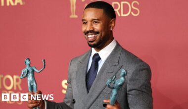 Michael B Jordan upends Oscars race as Sinners wins big at Actor Awards - BBC