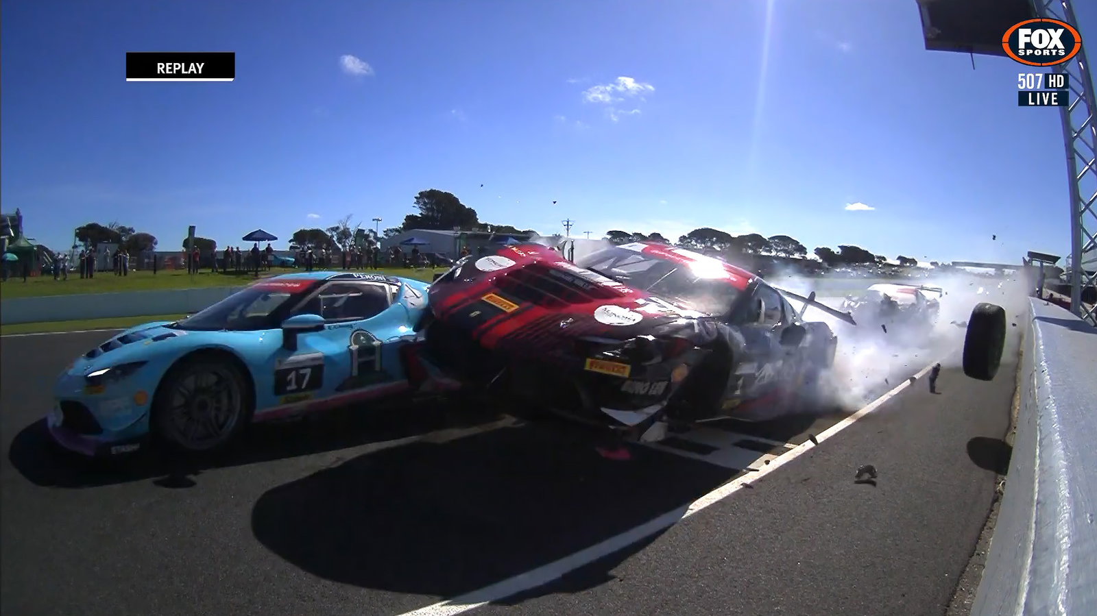 Bizarre Safety Car incident triggers airborne Ferrari crash