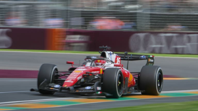 Ferrari driver Charles Leclerc of Monaco steers his car during the Australian Formula One Grand Prix at Albert Park, in Melbourne, Australia.