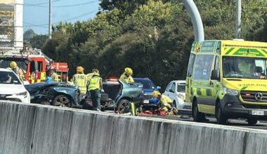 Person injured in two-vehicle crash on Auckland motorway