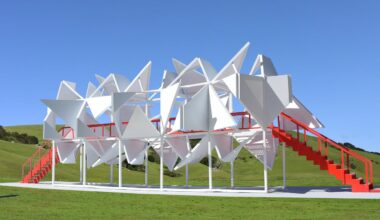 This walkable steel sculpture turns geometric chaos into an experience