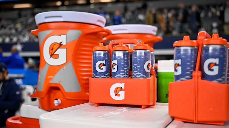 Gatorade bottles and coolers.