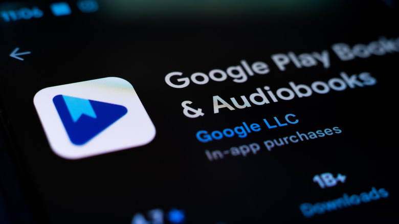 The Google Play Books & Audiobooks app in the Google Play Store