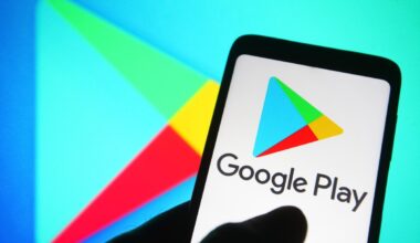 In this photo illustration a Google Play Store logo is seen on a smartphone.