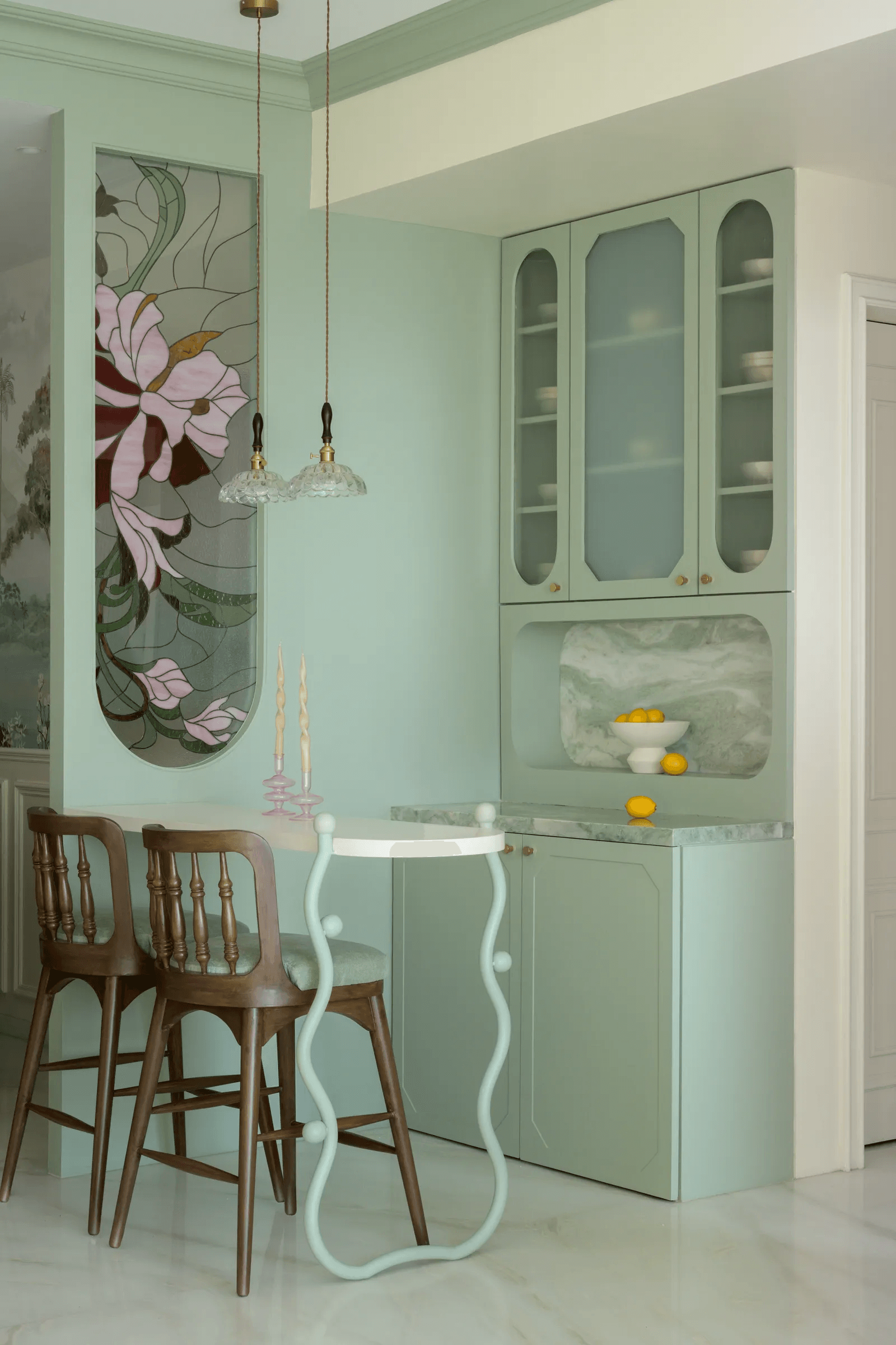 Image may contain Indoors Interior Design Closet Cupboard Furniture Architecture Building and Dining Room