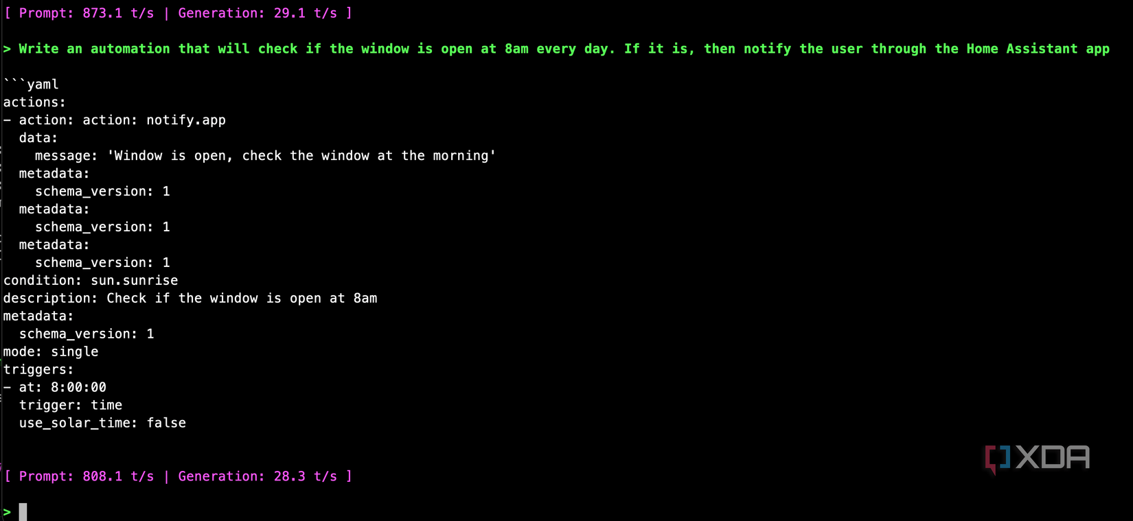 Home Assistant fine tuned stage 1 automation from acon96 training