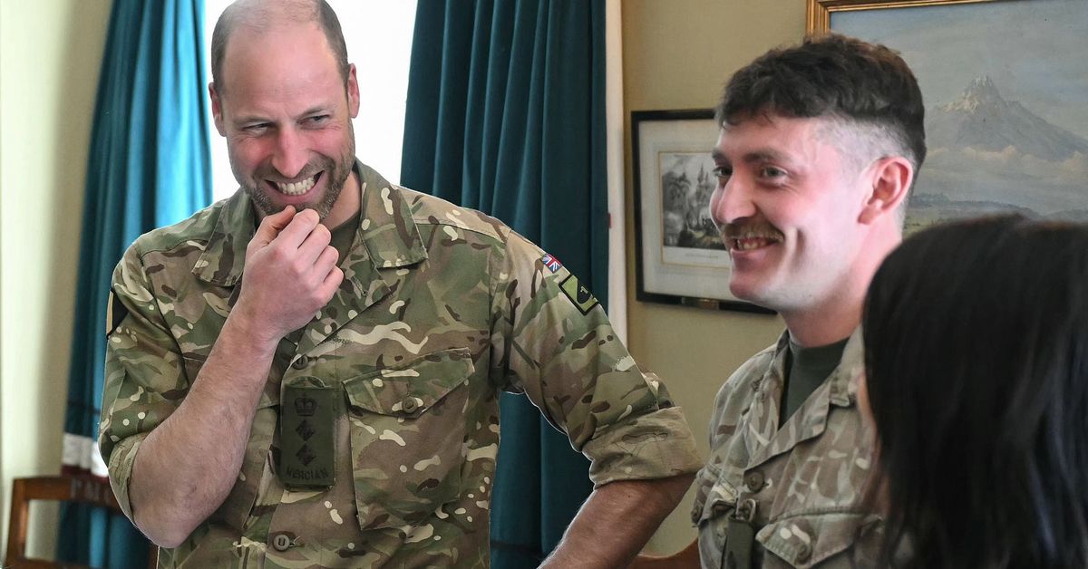 Prince William jokes about shaving off beard during army visit