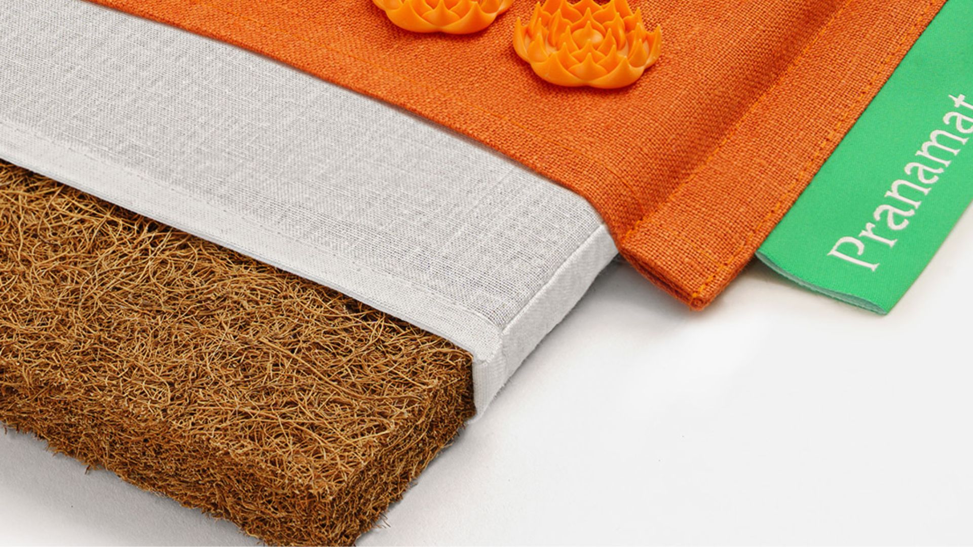 The inside of a Pranamat made from coconut fiber