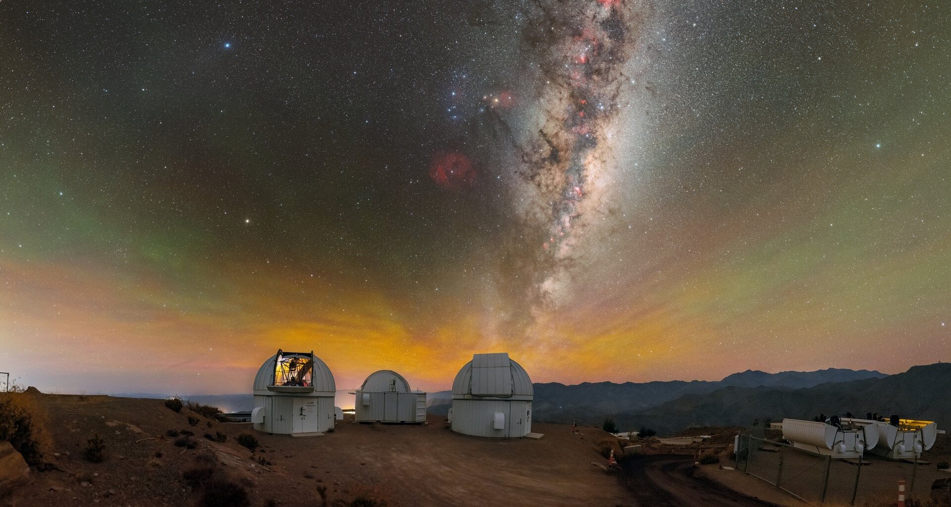 The NSF-NOIRLab Cerro Tololo Inter-American Observatory (CTIO), located high in the mountains of Chile, studies the southern night sky. Credit: CTIO/NOIRLab/NSF/AURA/P. Horálek (Institute of Physics in Opava)