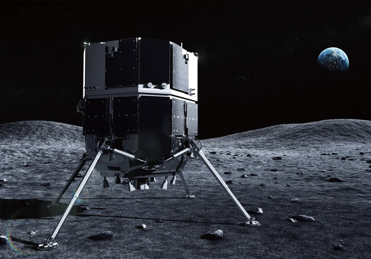 Artist's impression of iSpace's Resilience lander on the Moon. Credit: iSpace