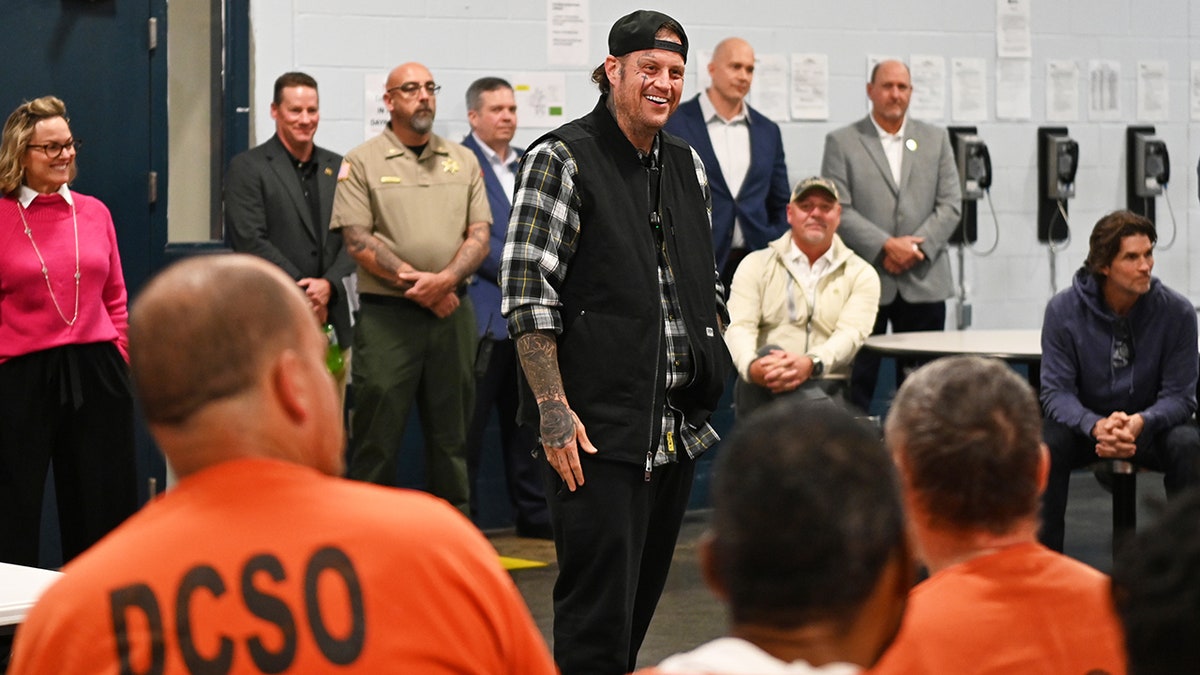 Jelly Roll speaks at prison