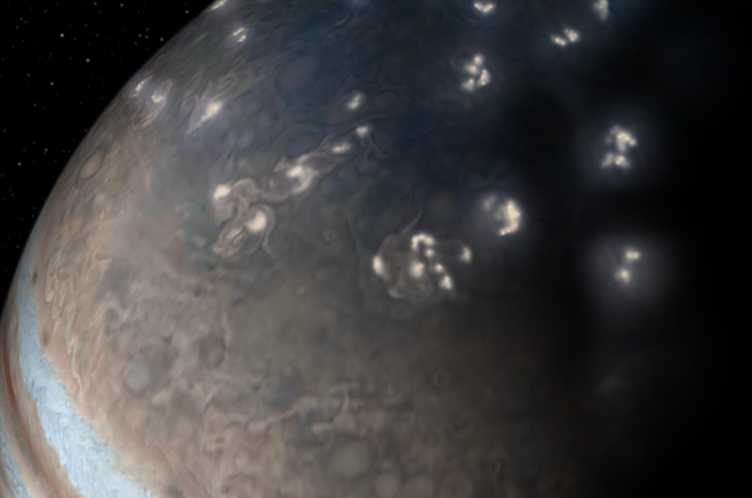 Lightning bolts on Jupiter are up to 100 times stronger than Earth's