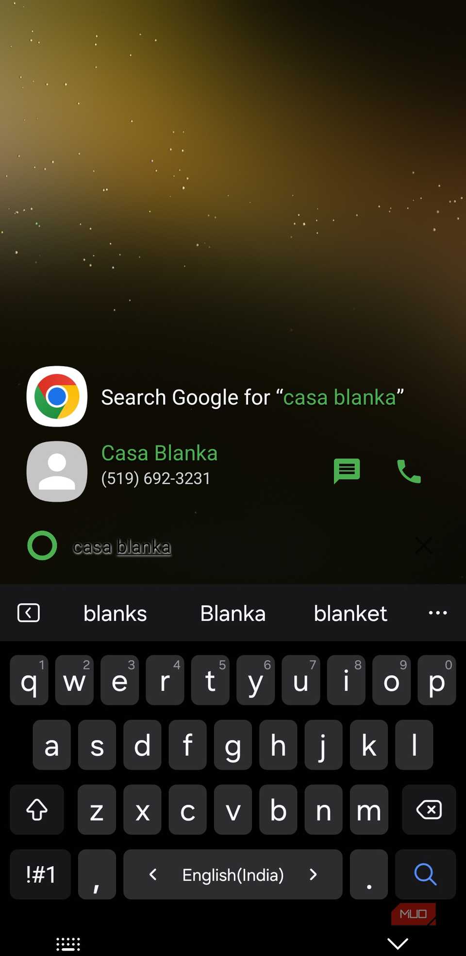 KISS Launcher contact search