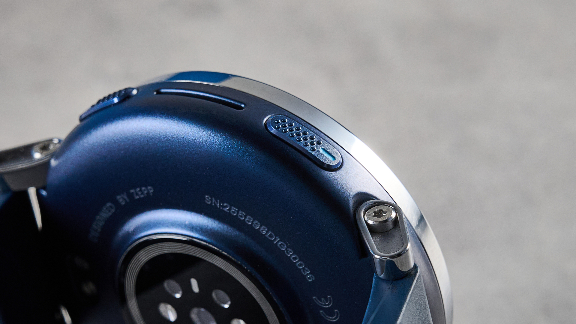 the amazfit active 3 premium photographed against the blue tom's guide background