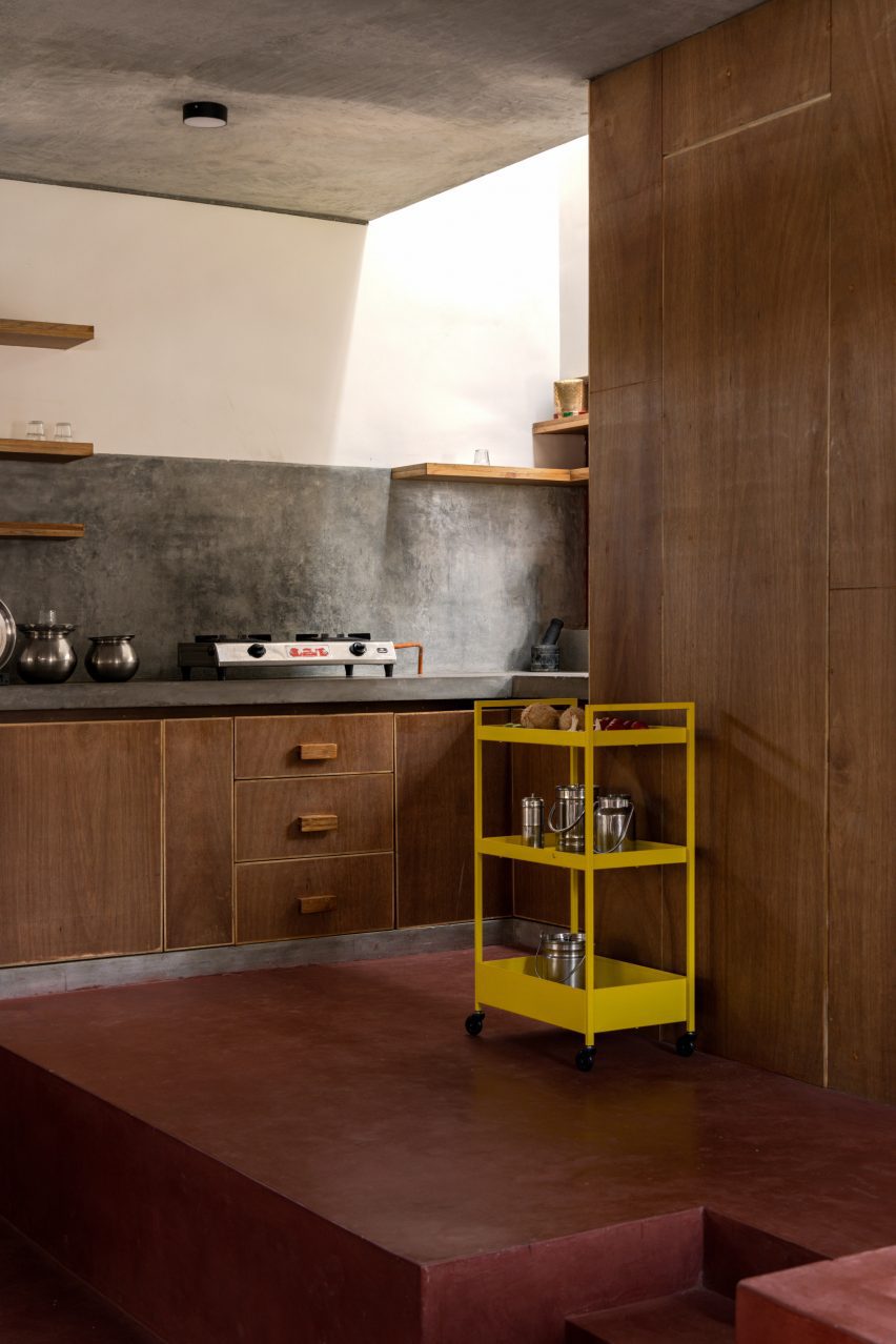 Kitchen interior at The Threshold House by Madras Spaces