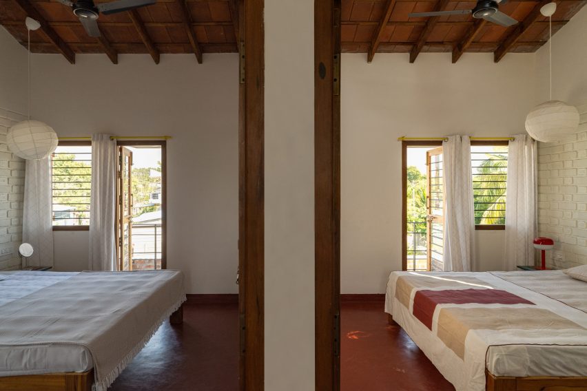Bedroom spaces within Indian farmhouse