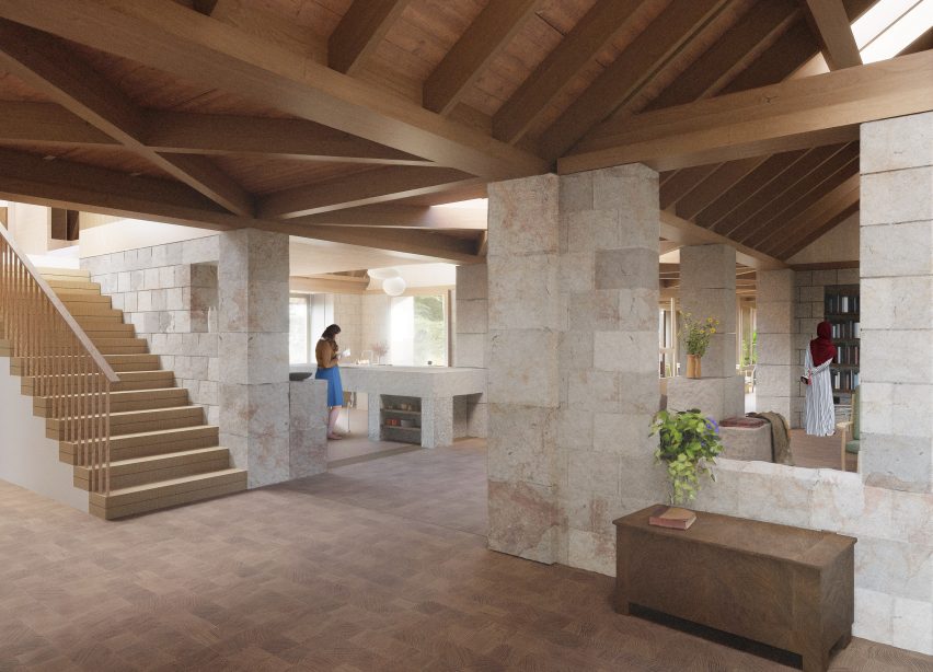 Interior render of Maggie's Kent by Assemble