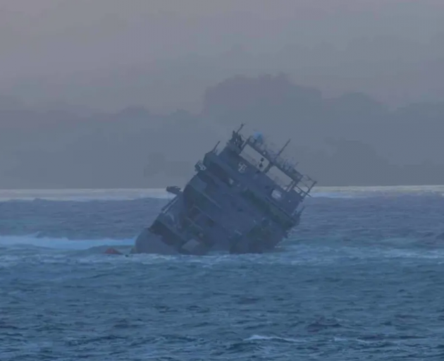 The Manawanui ran aground in Samoa in October. Photo: Profile Boats / supplied
