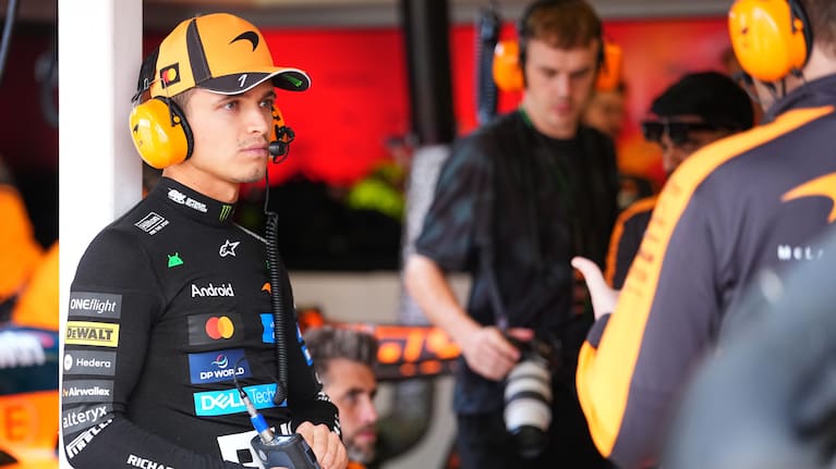 McLaren driver Lando Norris of Britain steers his car during the qualifying session for the Australian Formula One Grand Prix at Albert Park, in Melbourne, Australia.
