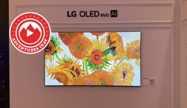 LG C6 on wall with Adventures in AV logo