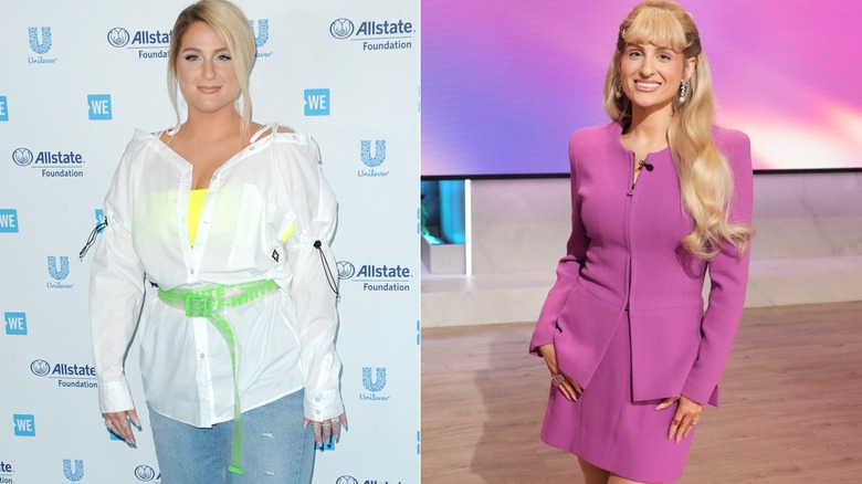 Meghan Trainor before and after she used GLP-1s to lose weight